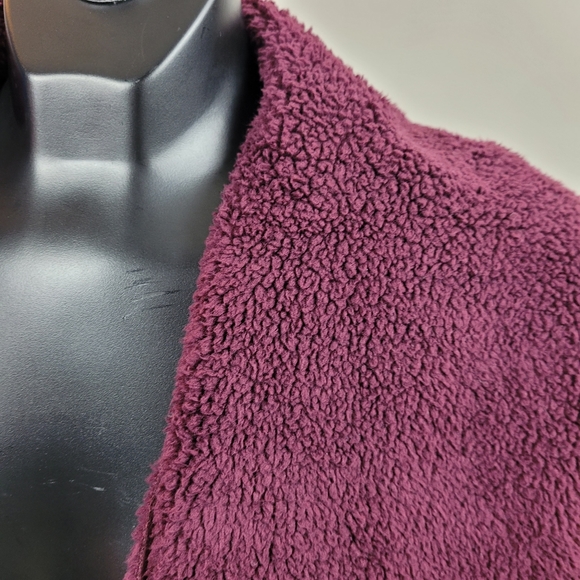 NORDSTROM SUSINA Vest Red Teddy Coat Faux Fur - Picture 7 of 9